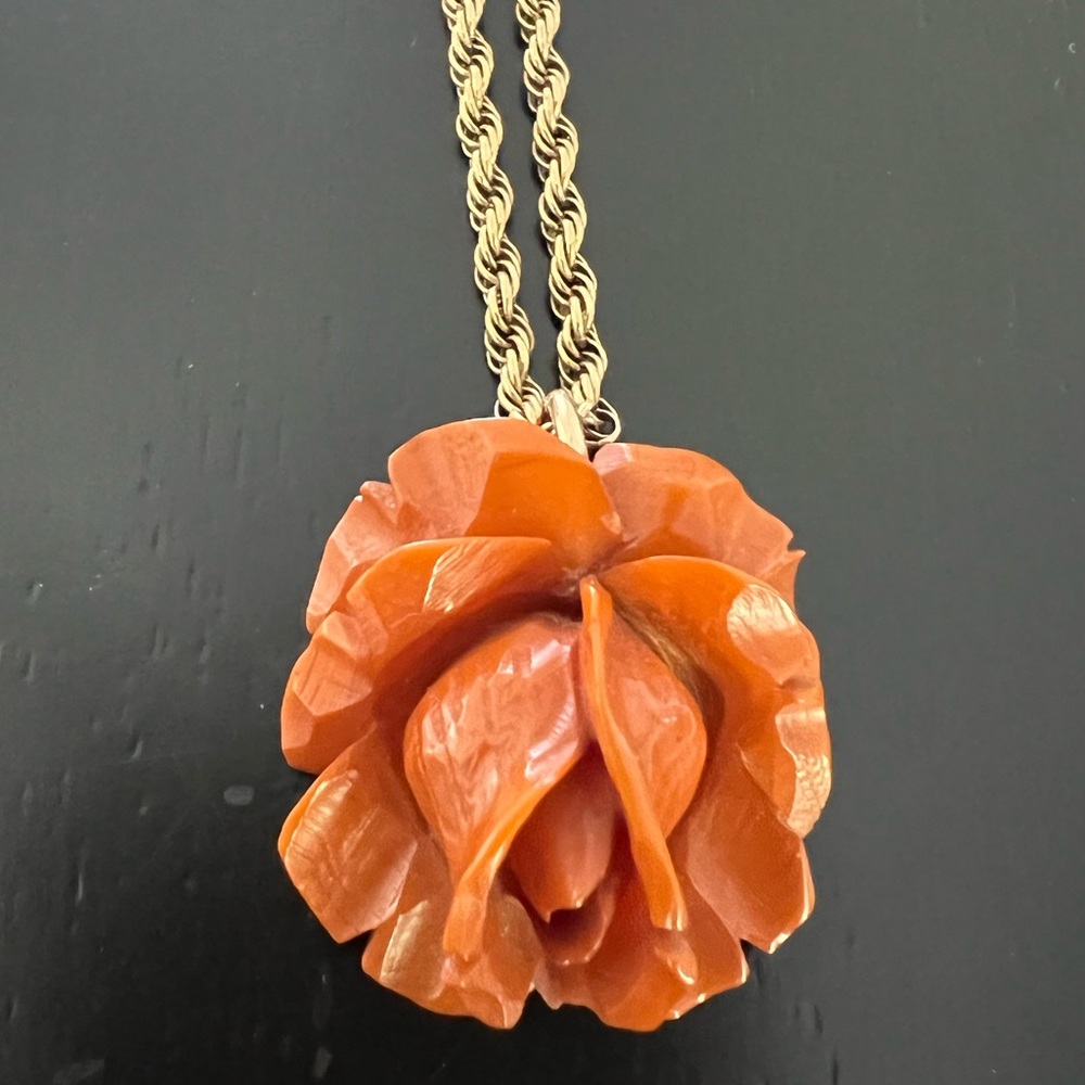 Bakelite Rose Necklace